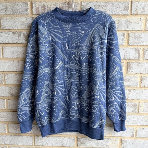 Ambassador Clothes Home Sweaters - Ambassador Clothes Home Long Sleeve Crew Neck Abstract Vintage Sweater Size L.